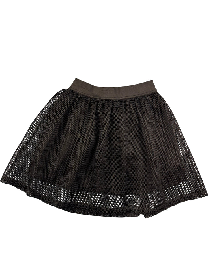 Fenchurch Black Mesh Skirt - L - Think Vintage