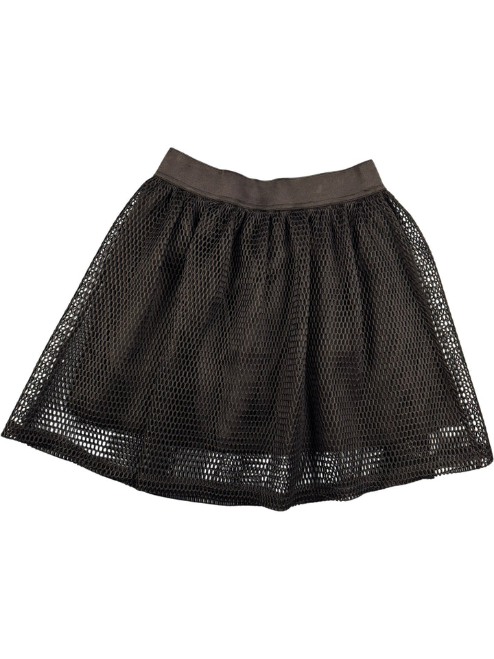 Fenchurch Black Mesh Skirt - L - Think Vintage ltd