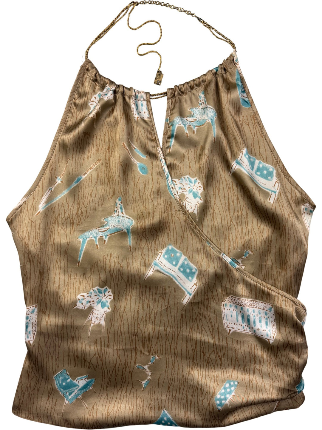 Fendi Halterneck Top with Chain Strap - XS/S - Think Vintage ltd