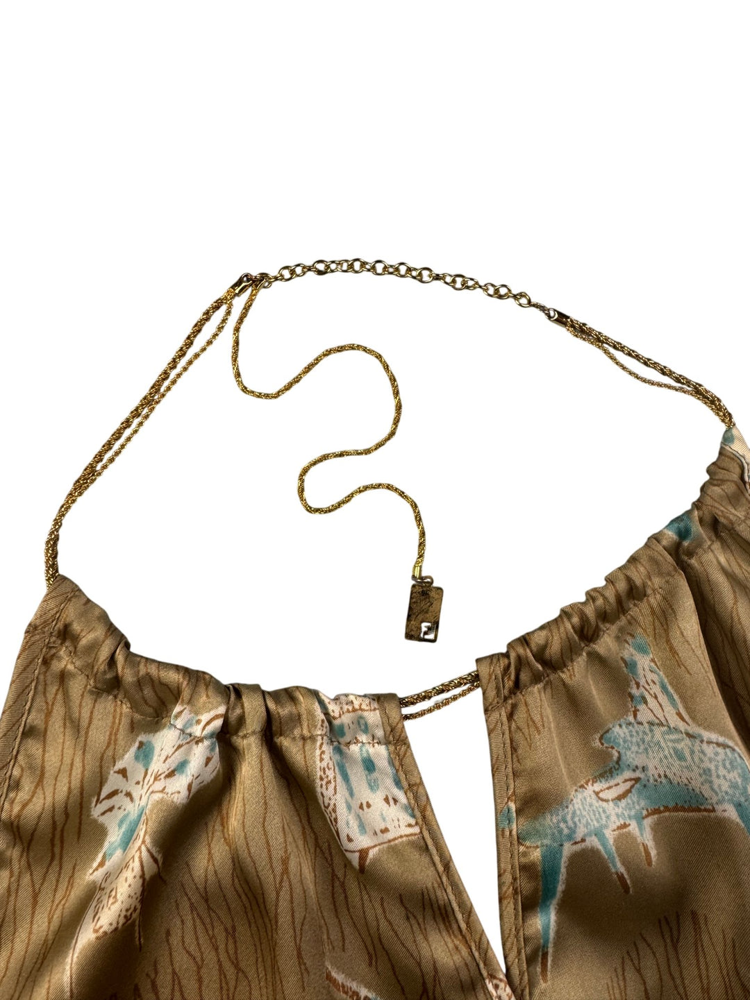 Fendi Halterneck Top with Chain Strap - XS/S - Think Vintage ltd
