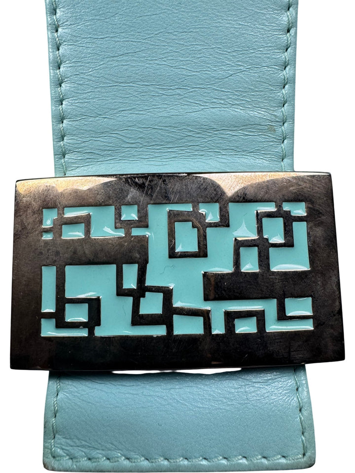 Fendi Mint Green Leather Baguette Handbag - Think Vintage ltd