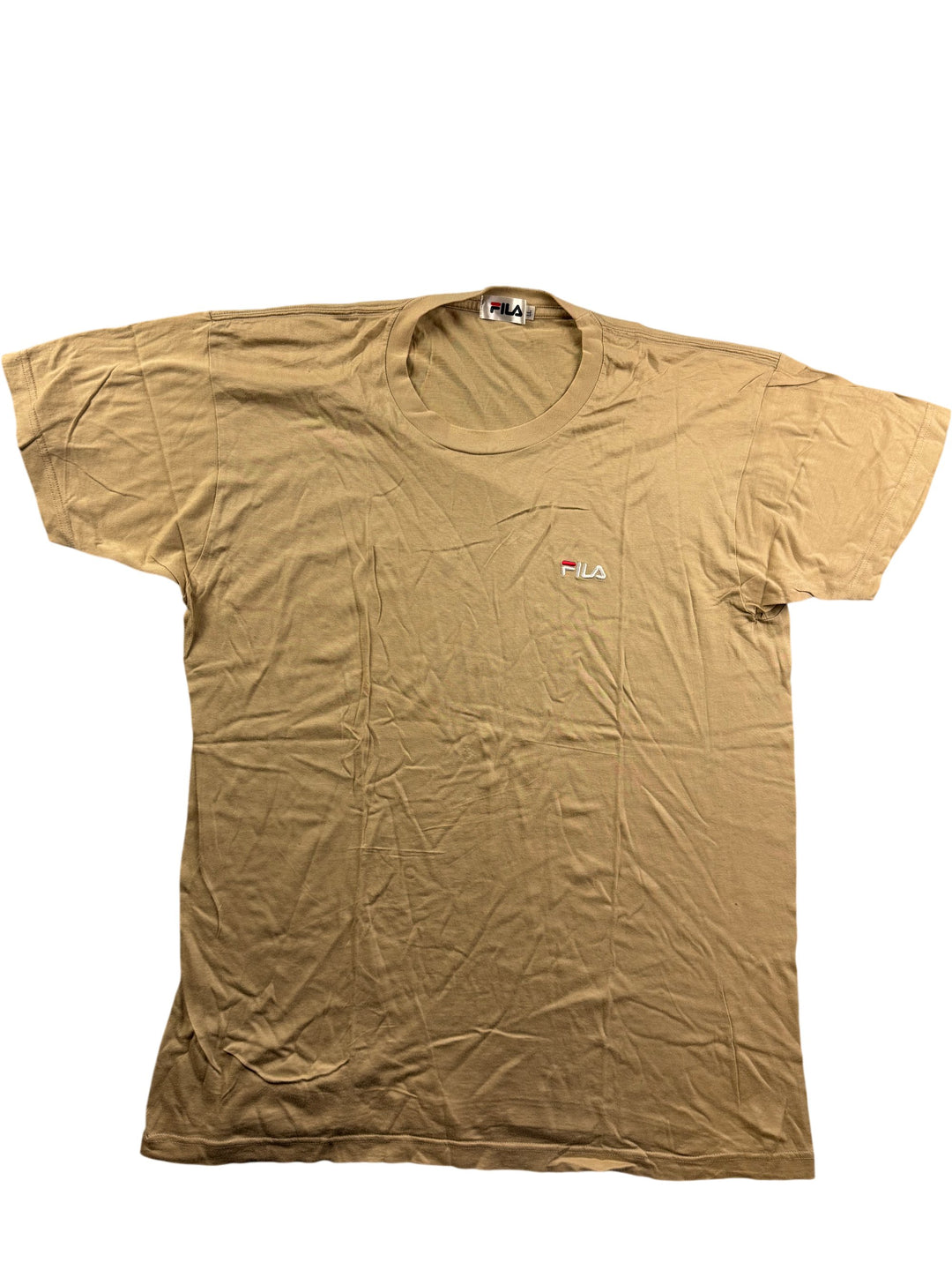 Fila Beige Short Sleeved T-Shirt - L - Think Vintage ltd