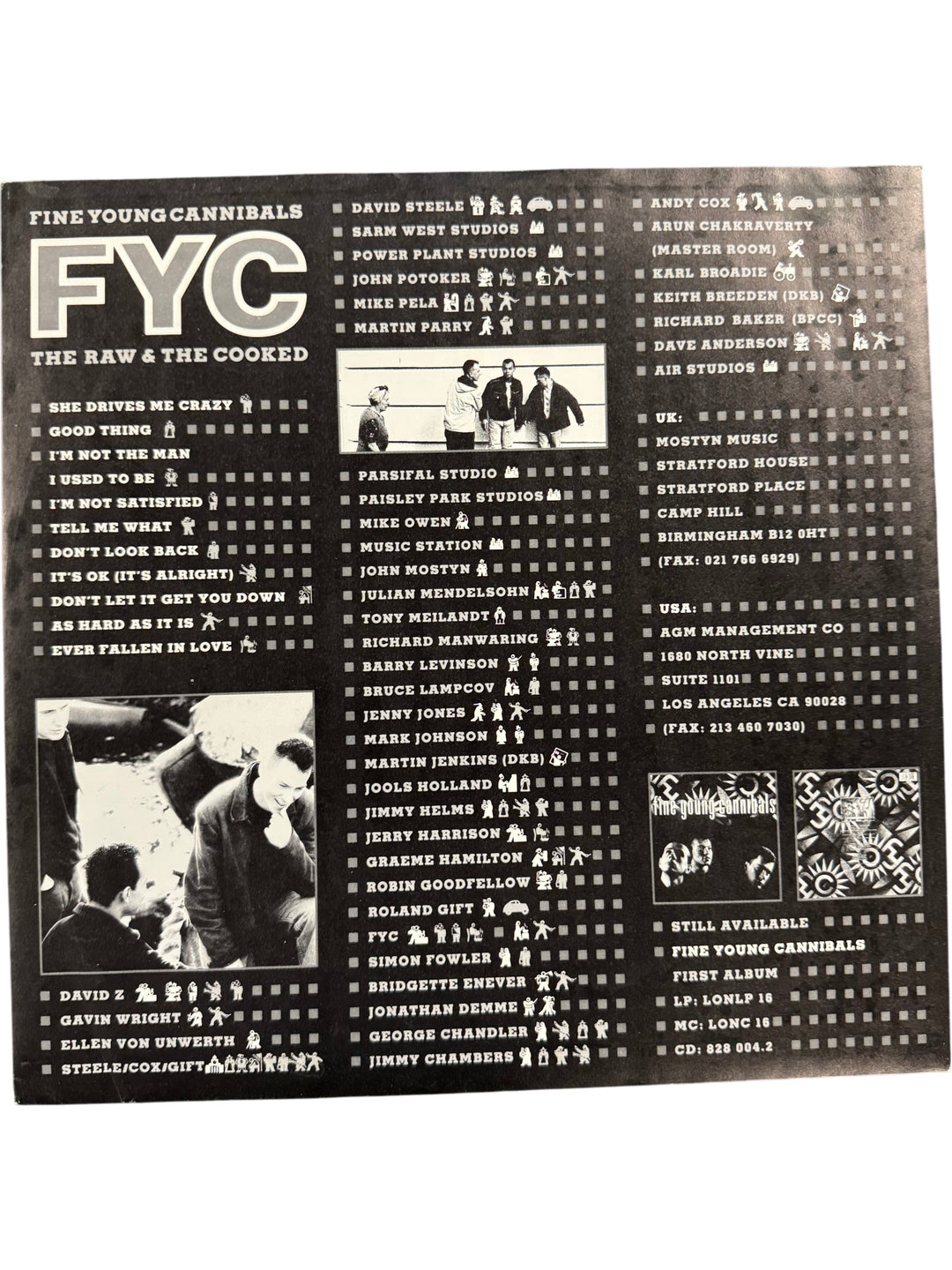 Fine Young Cannibals The Raw & The Cooked Vinyl Record - Think Vintage Online Ltd