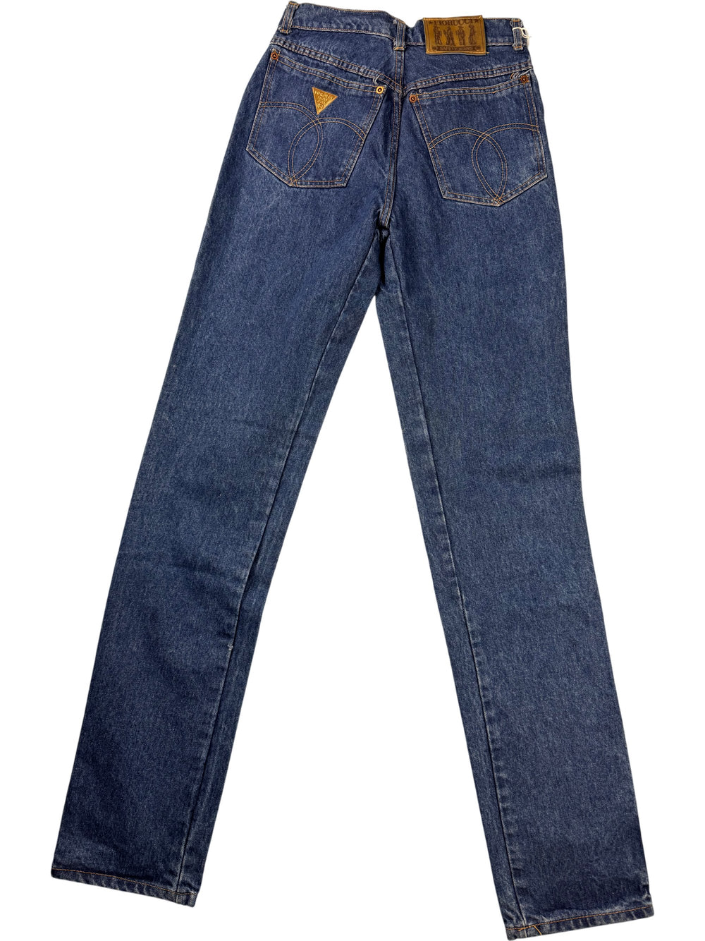 Fiorucci Safety Jeans Blue Denim - W27 L33 - Think Vintage Online Ltd