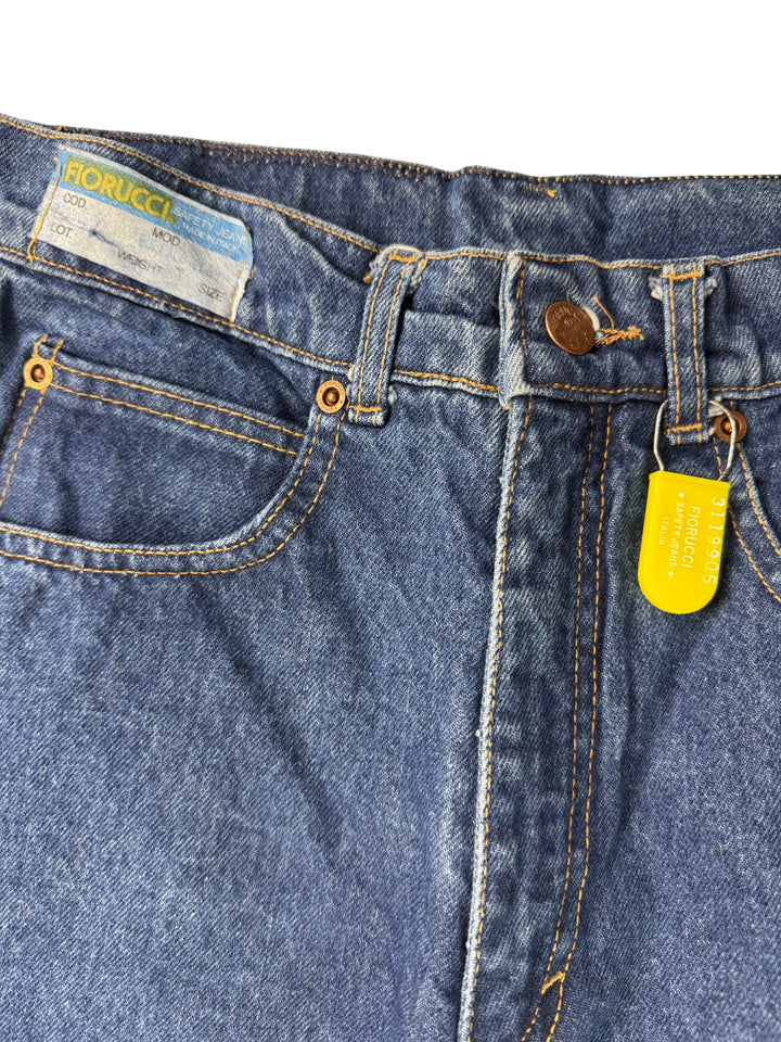 Fiorucci Safety Jeans Blue Denim - W27 L33 - Think Vintage Online Ltd