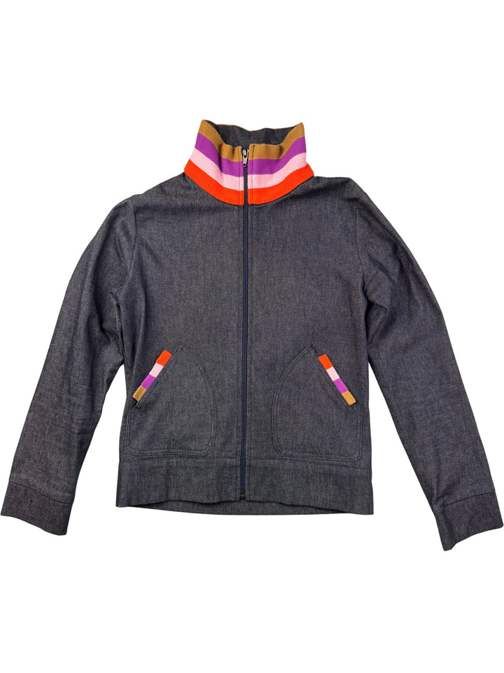 Flip Jackson Colourful Stripe Collar Bomber Jacket - S – Think Vintage ltd