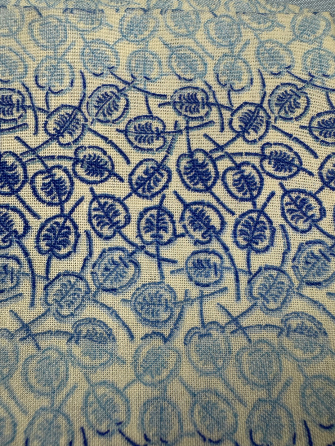 Floral Blue Patterned Fabric - Think Vintage