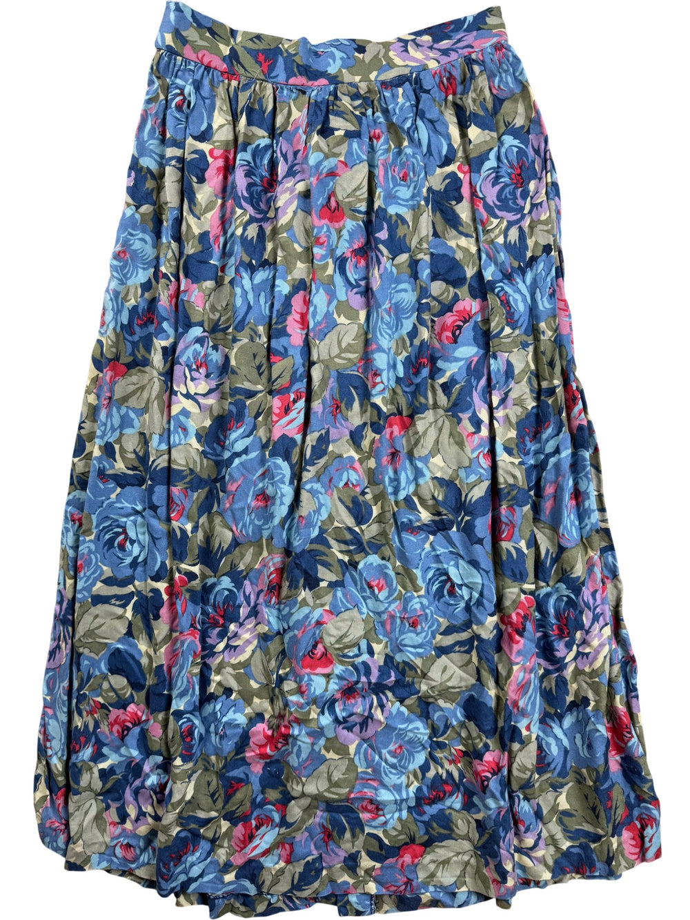 Floral Button-Down Midi Skirt - W26 - Think Vintage ltd