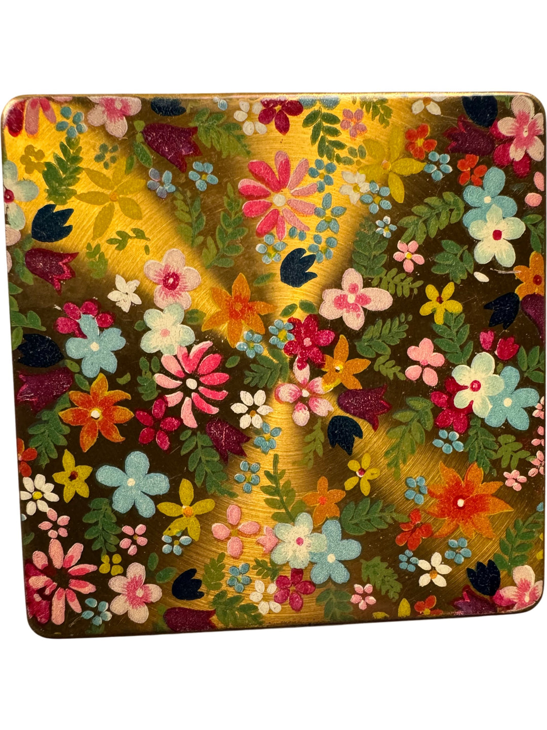 Floral Compact Mirror Makeup Case - Think Vintage
