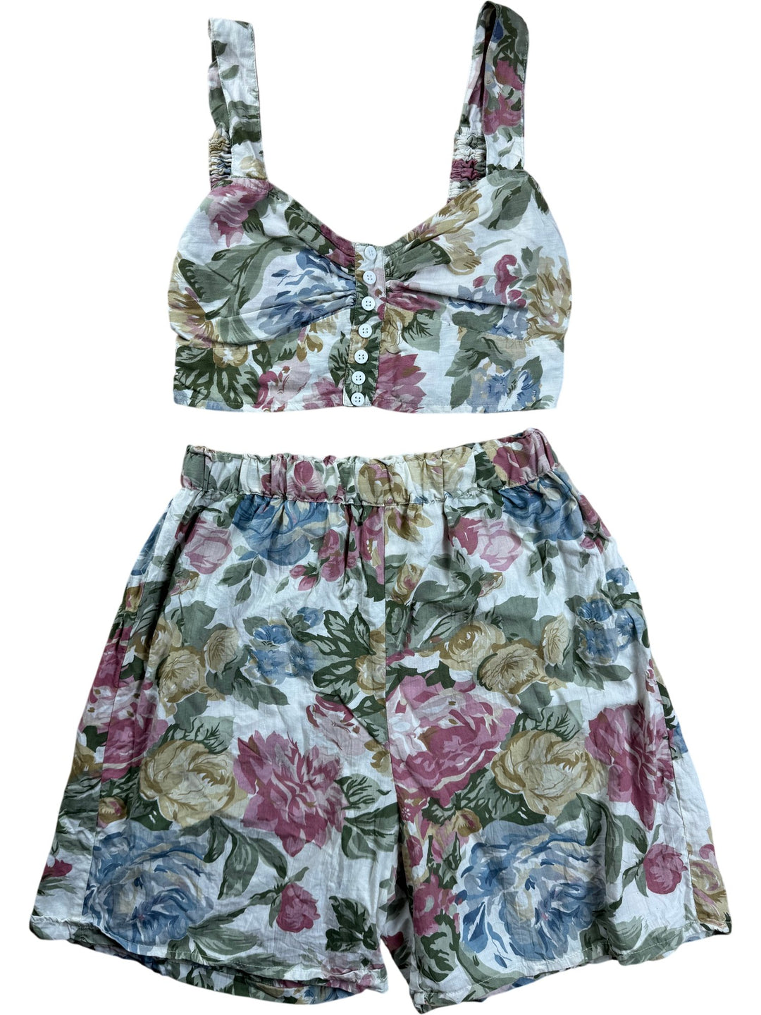 Floral Crop Top and Shorts Set - Think Vintage ltd