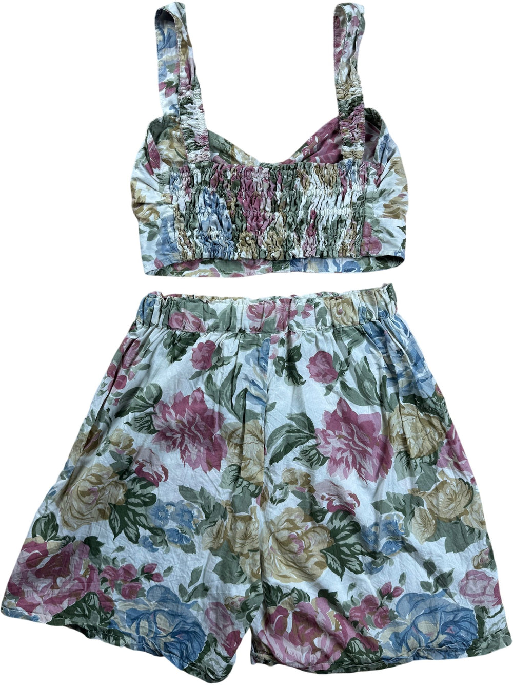 Floral Crop Top and Shorts Set - Think Vintage ltd