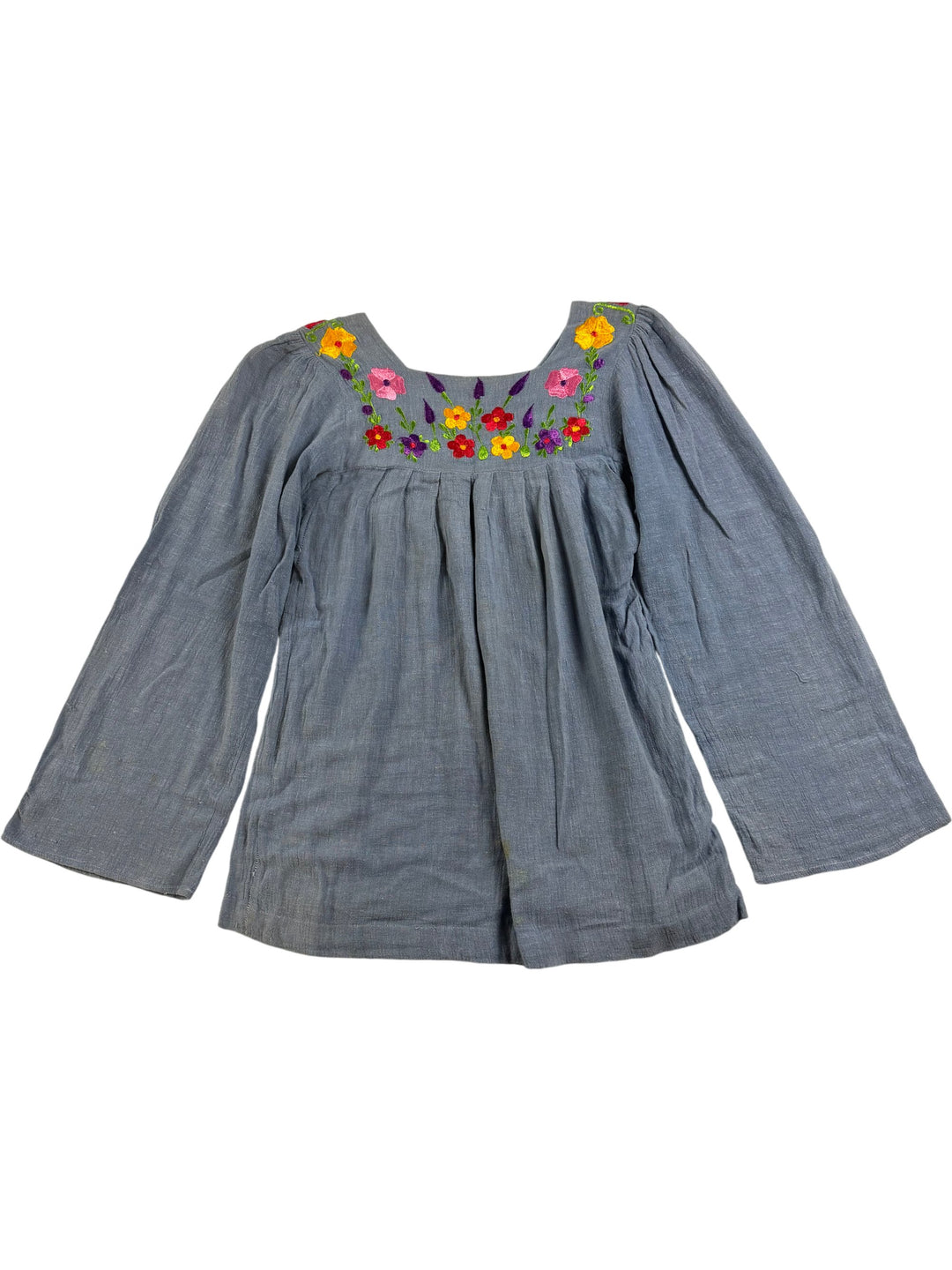 Floral Embroidered Cotton Tunic - Think Vintage