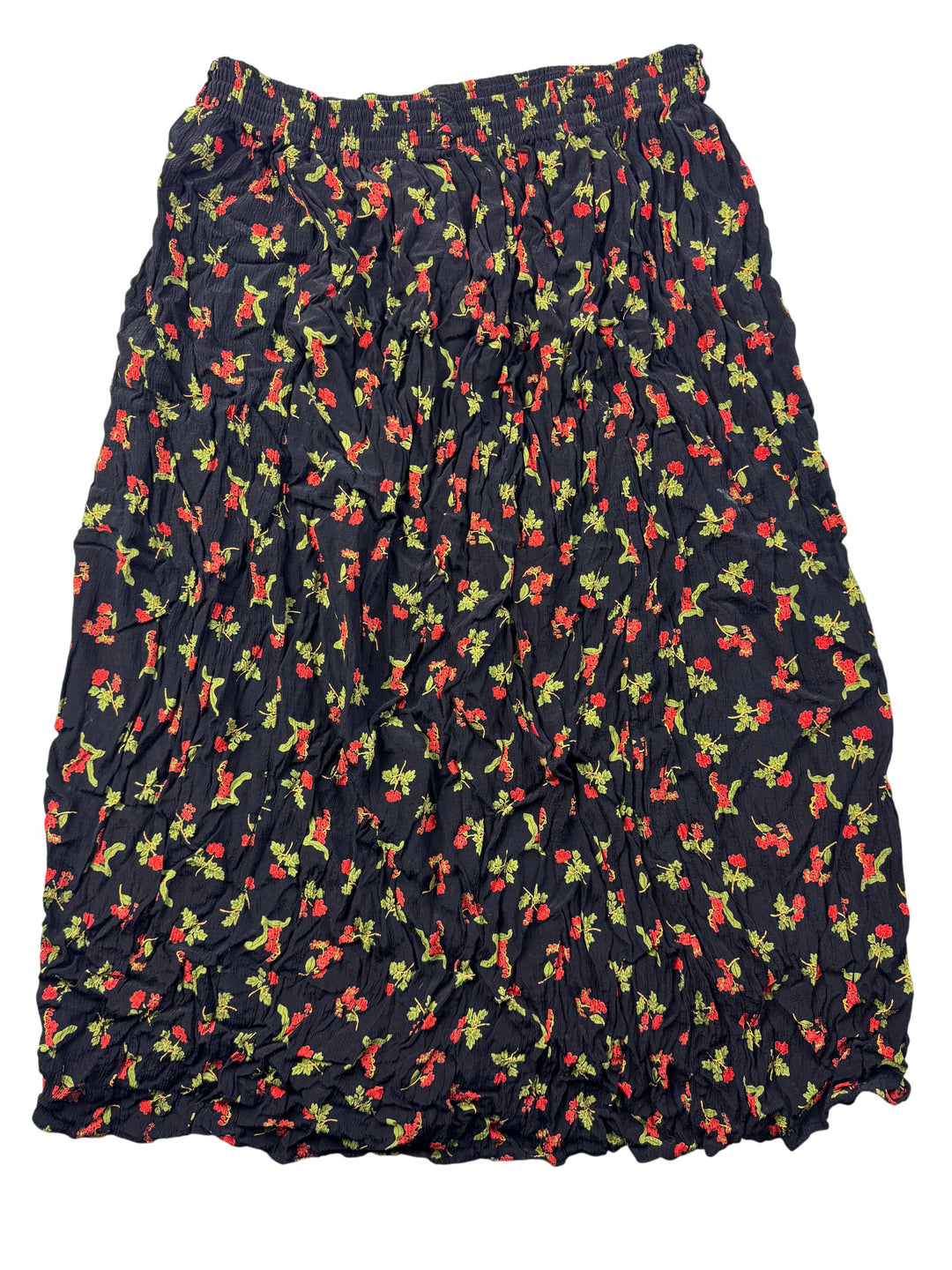Floral Patterned Black Skirt - W29 - Think Vintage Online Ltd