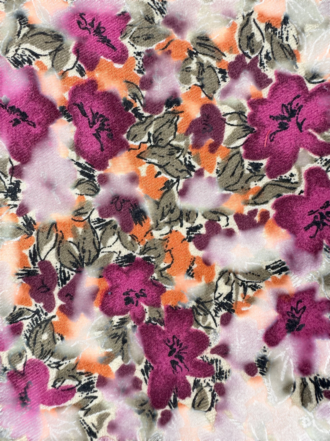 Floral Patterned Fabric Textile - Think Vintage