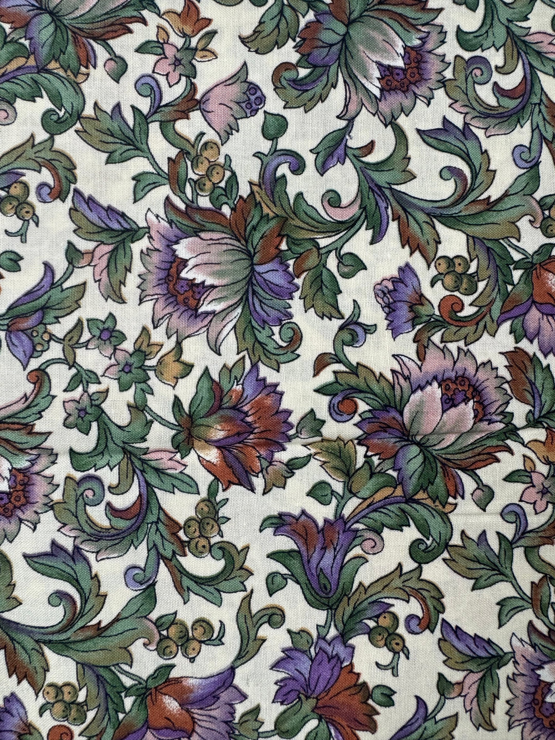Floral Patterned Fabric Textile - Think Vintage