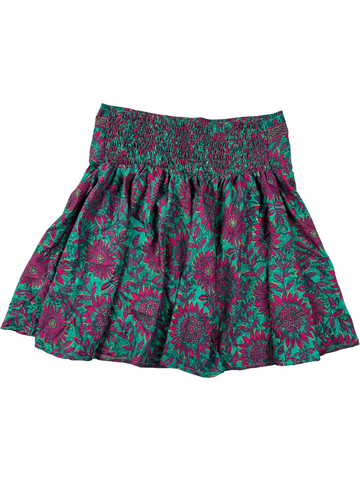 Floral Patterned High Waist Skirt - S - Think Vintage