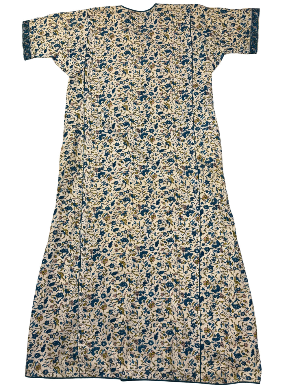 Floral Patterned Long Dress - M - Think Vintage