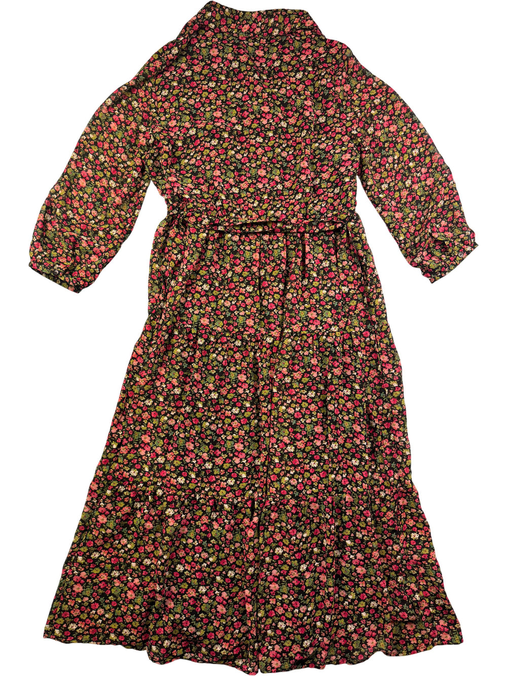 Floral Print Long Sleeve Dress - M - Think Vintage Online Ltd
