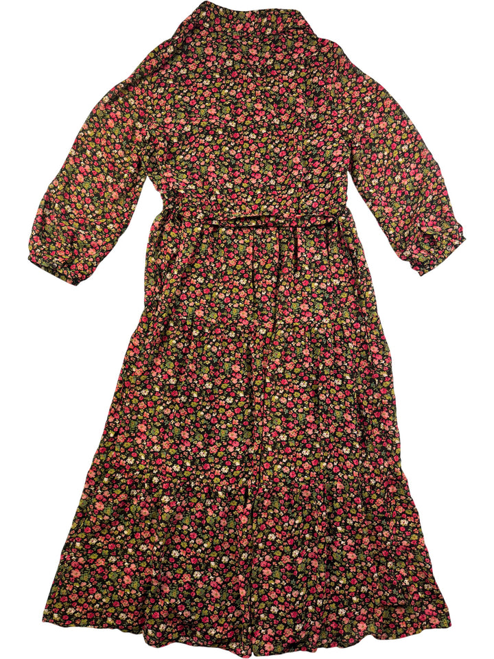 Floral Print Long Sleeve Dress - M - Think Vintage Online Ltd