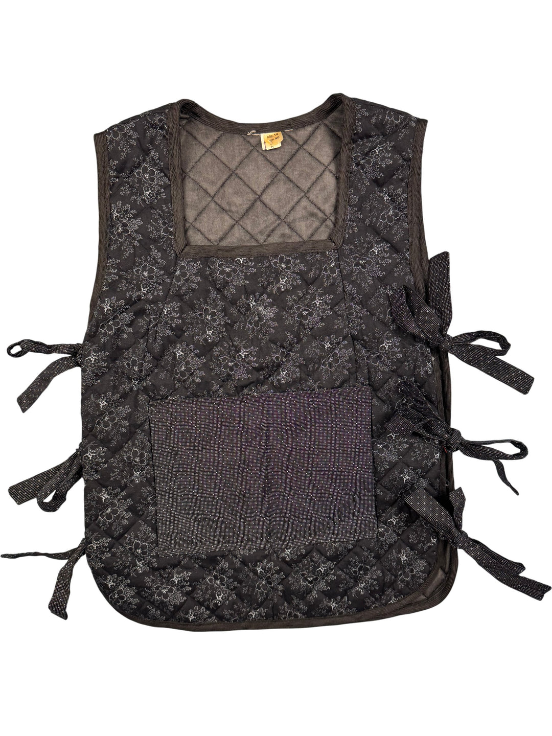 Floral Quilted Apron with Side Ties - XS - Think Vintage