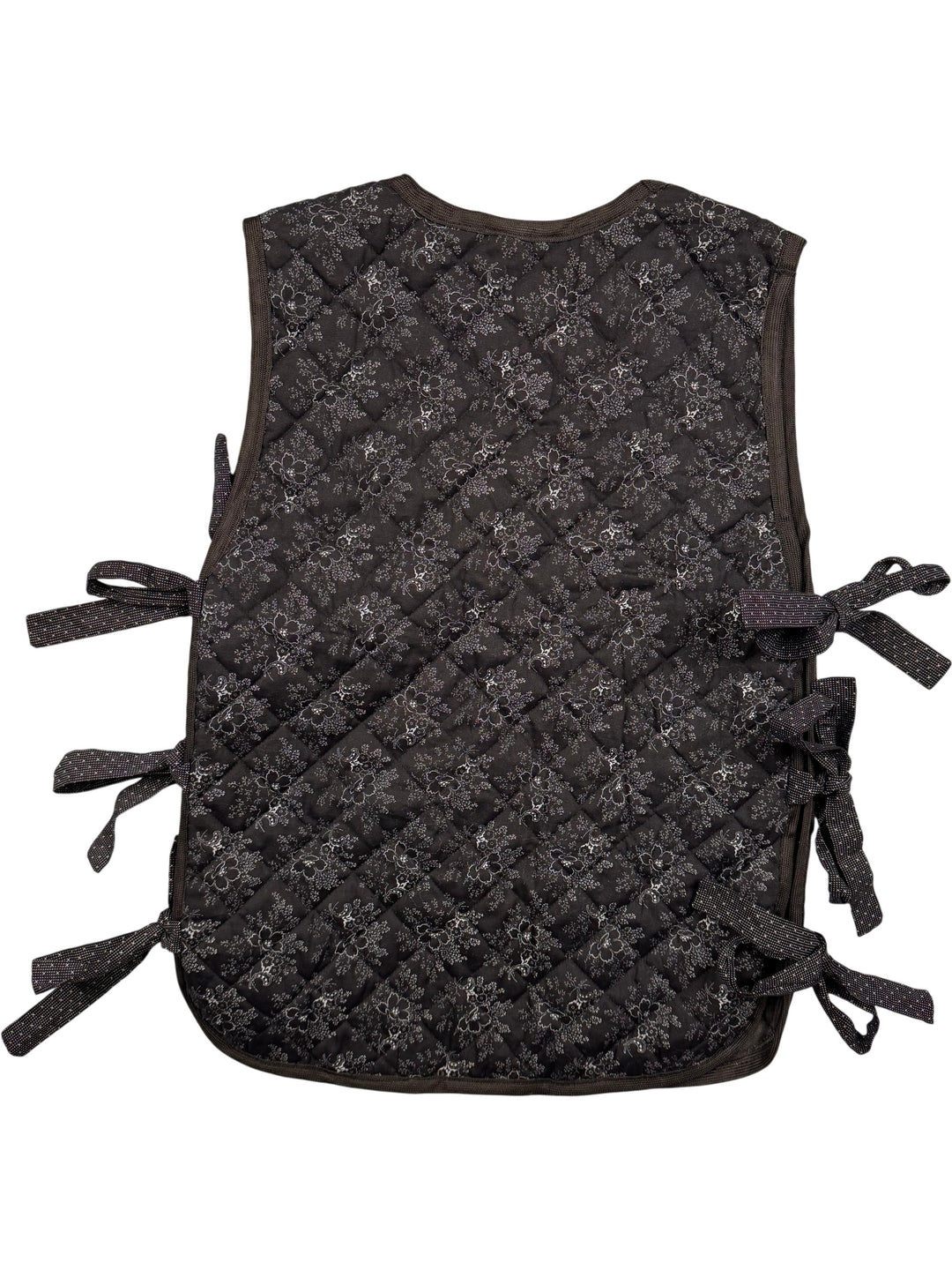 Floral Quilted Apron with Side Ties - XS - Think Vintage Online Ltd