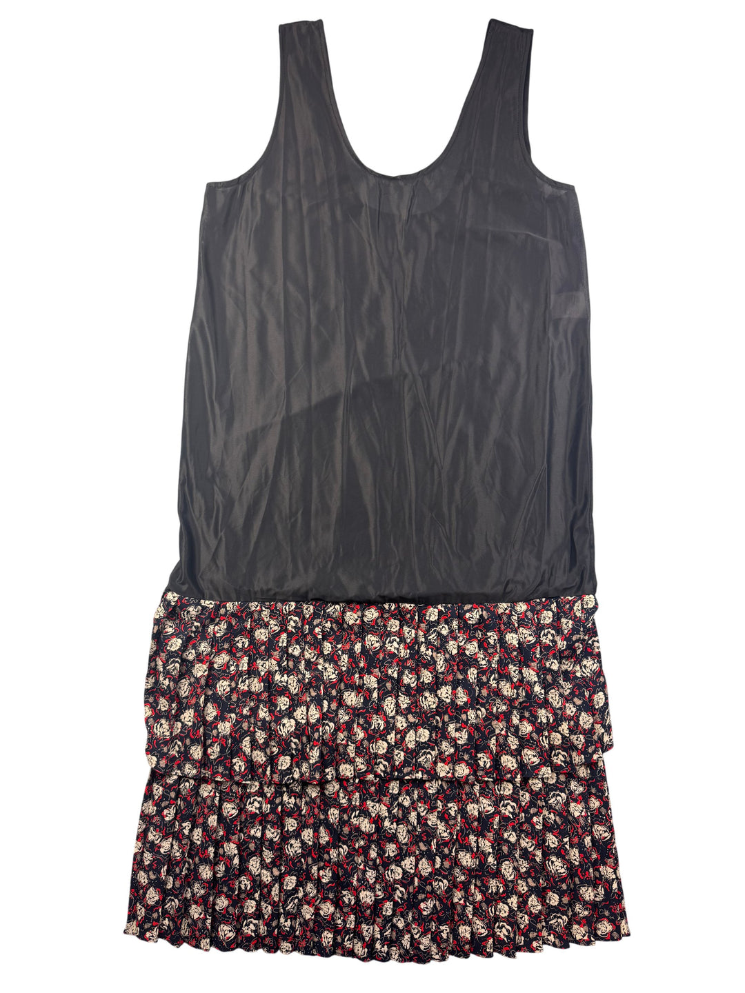 Floral Ruffle Sleeveless Dress - L - Think Vintage Online Ltd