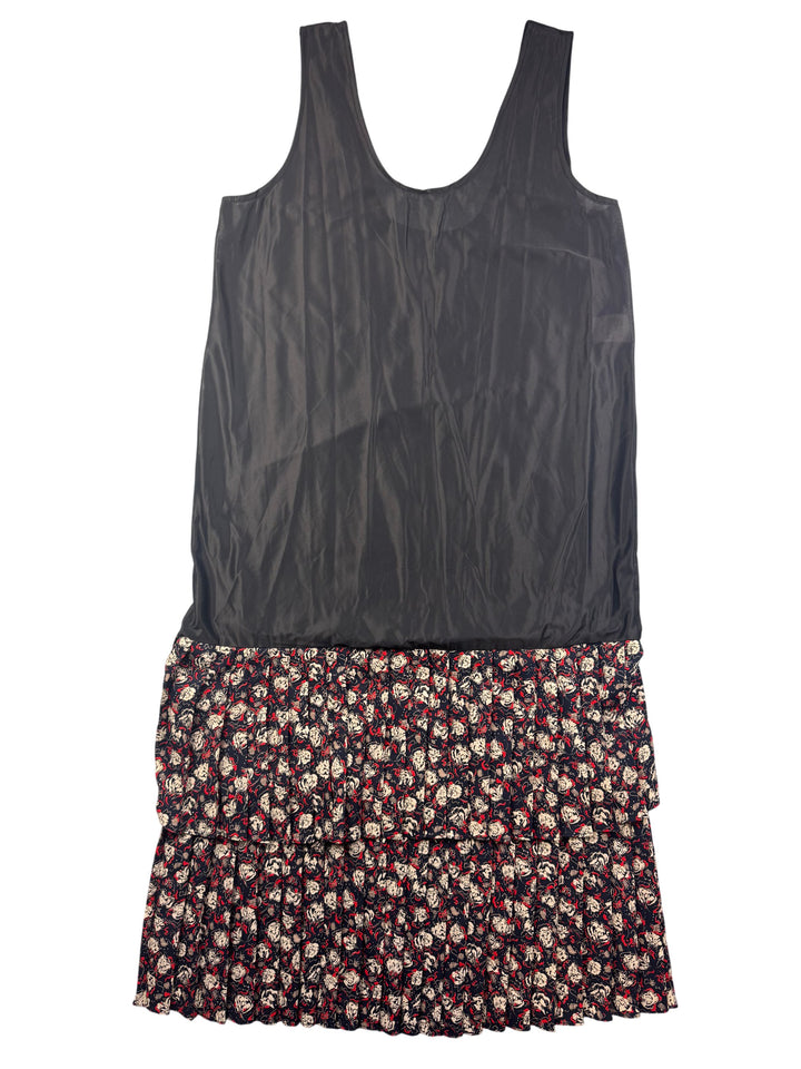 Floral Ruffle Sleeveless Dress - L - Think Vintage Online Ltd