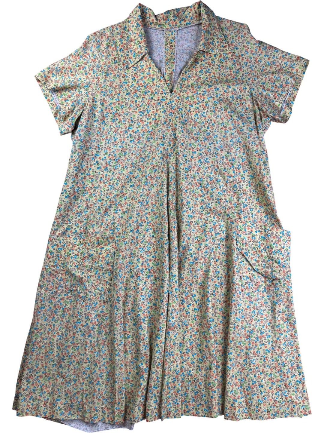 Floral Short Sleeve Day Dress - XL - Think Vintage ltd