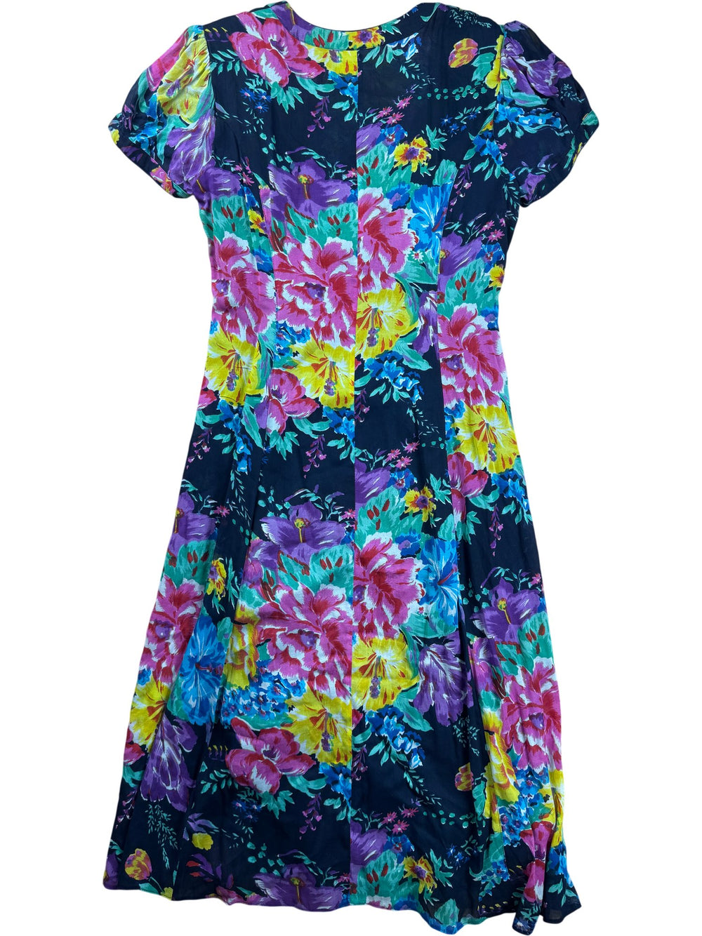 Floral Short Sleeve Dress - S/M - Think Vintage ltd