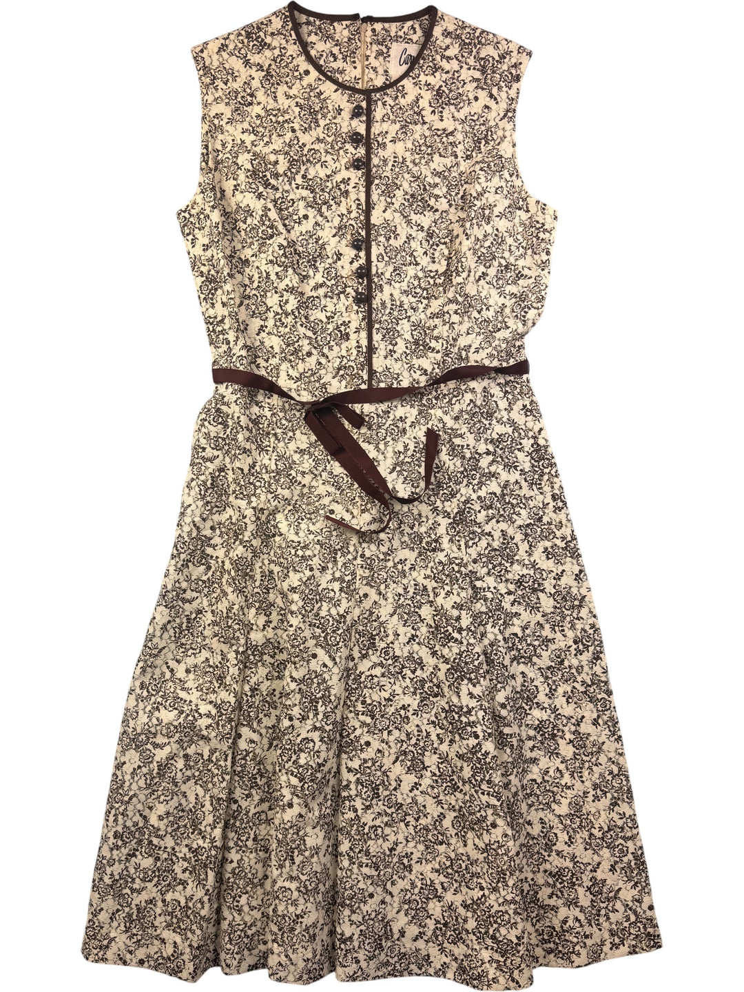 Floral Sleeveless A-Line Dress - S - Think Vintage Online Ltd
