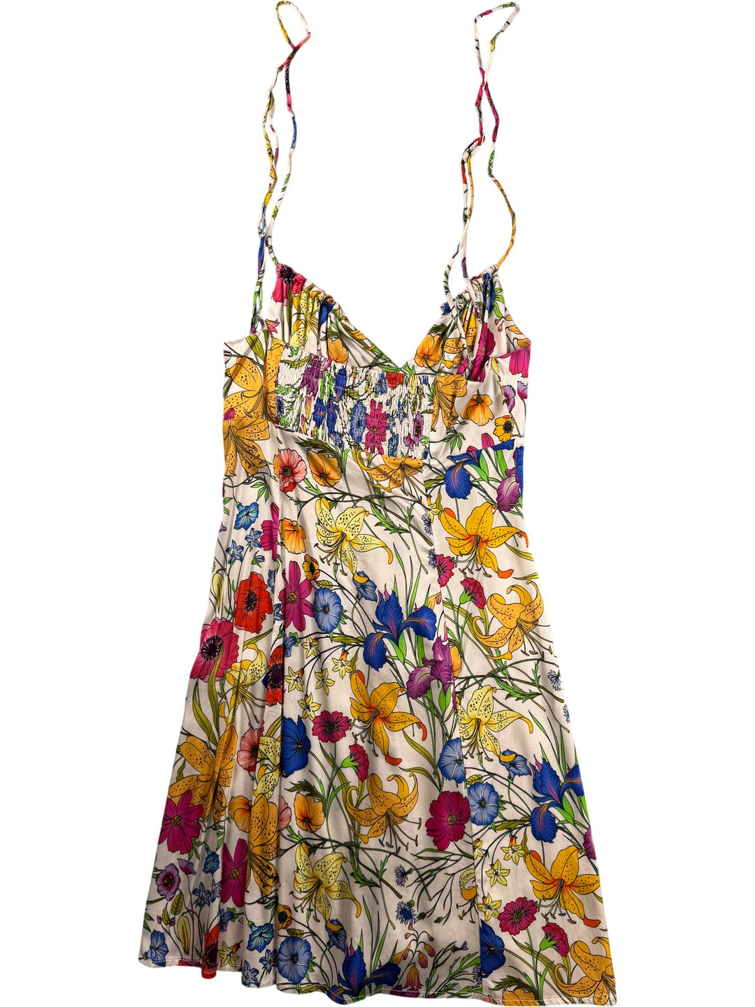 Floral Strap Mini Dress - M - Think Vintage ltd