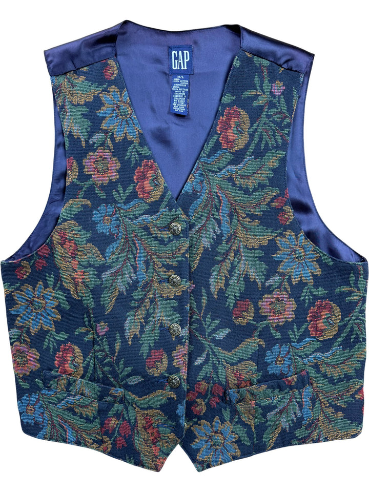 Floral Tapestry Vest by Gap - M - Think Vintage ltd
