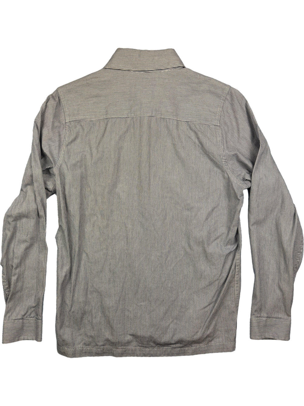 Folk Striped Long Sleeve Shirt - L - Think Vintage