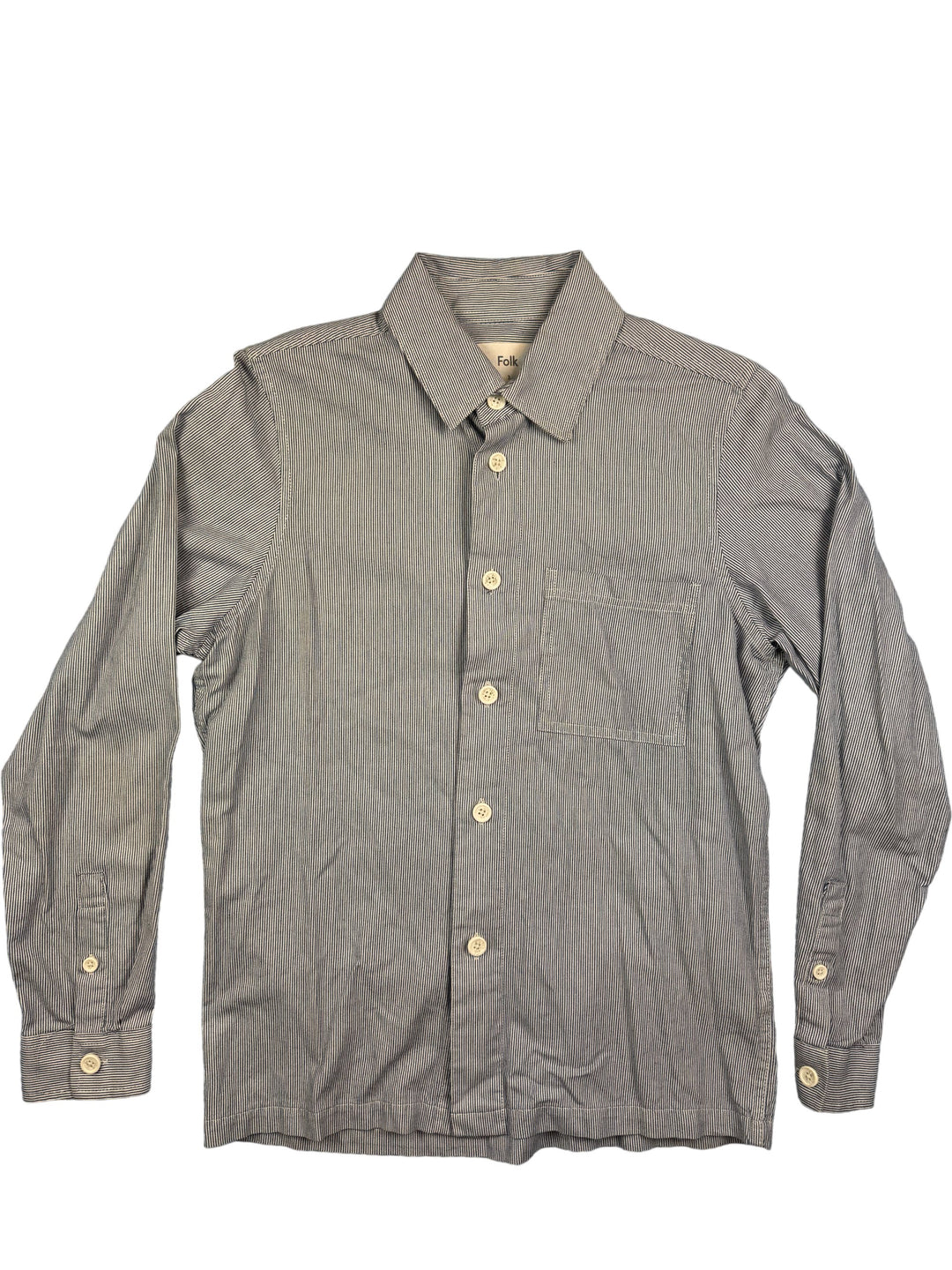 Folk Striped Long Sleeve Shirt - L - Think Vintage Online Ltd
