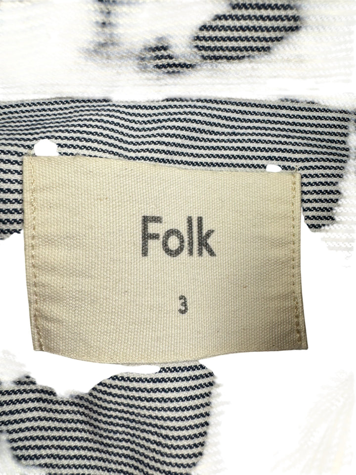 Folk Striped Long Sleeve Shirt - L - Think Vintage Online Ltd