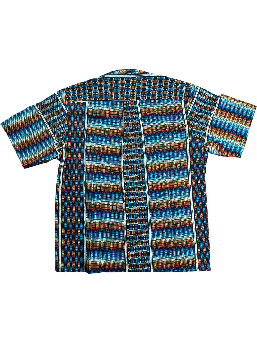 Fox Designs Geometric Short Sleeve Shirt - L - Think Vintage ltd