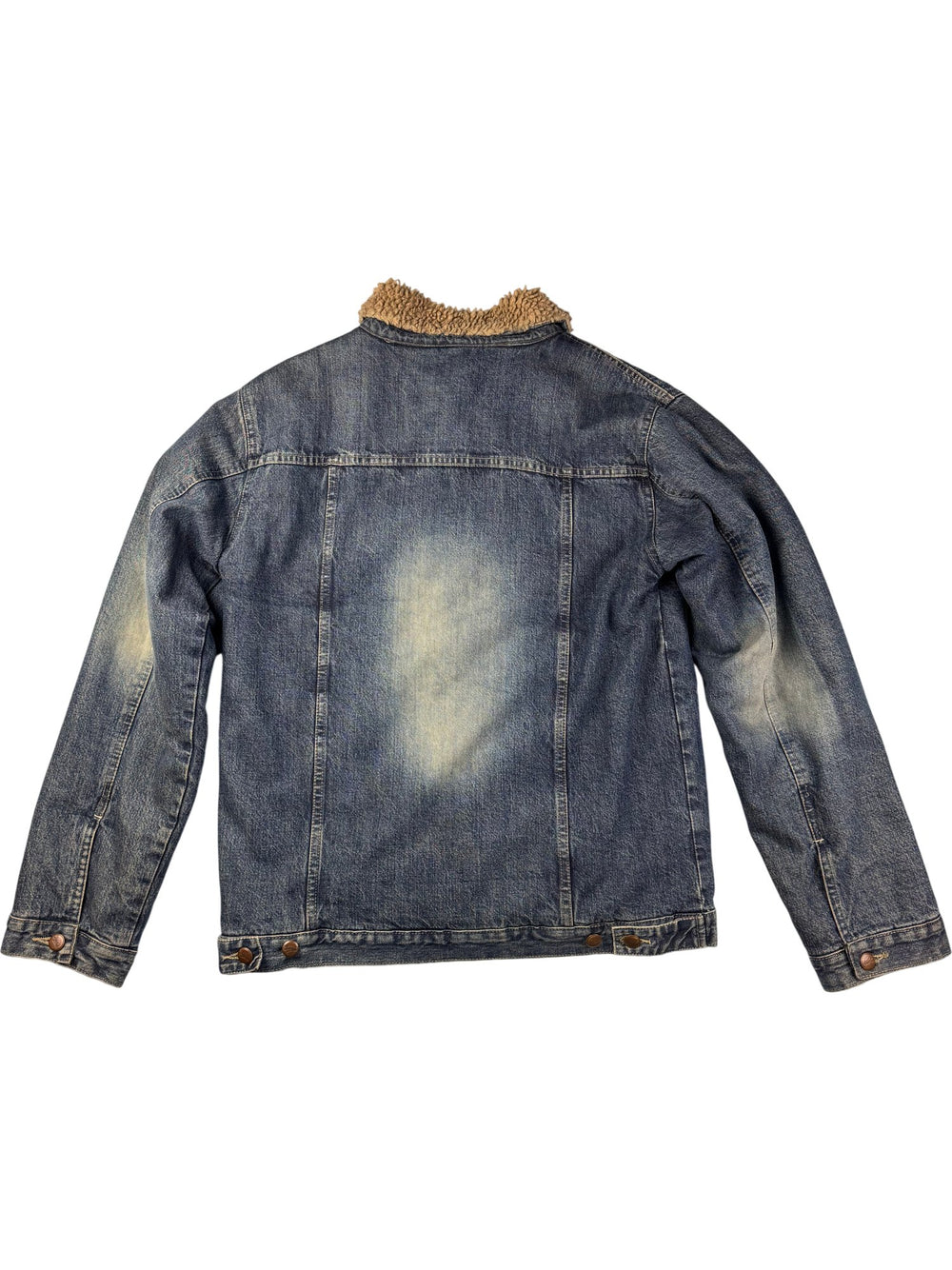 Foxhole Sherpa Lined Denim Trucker Jacket - L - Think Vintage ltd