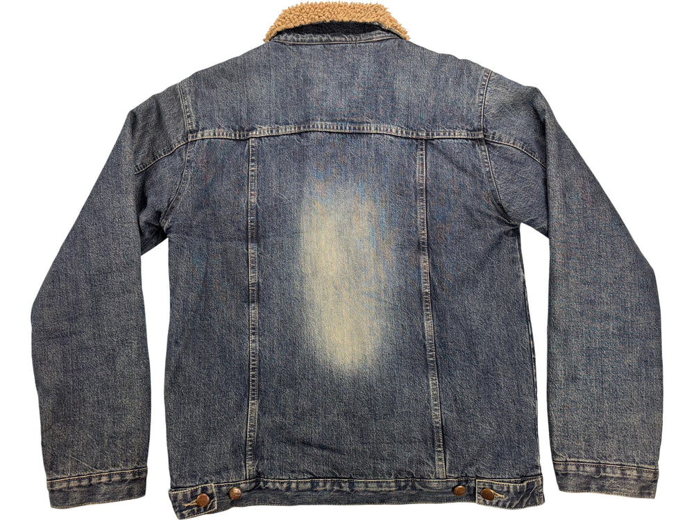 Foxhole Sherpa Lined Denim Trucker Jacket - XL - Think Vintage