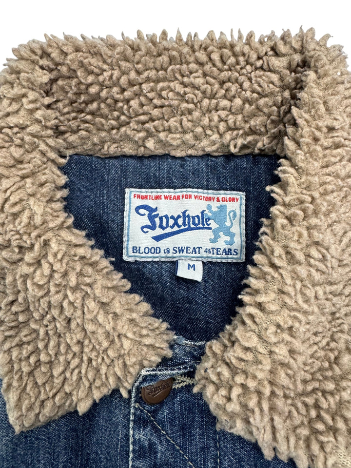 Foxhole Sherpa Lined Denim Trucker Jacket - XL - Think Vintage Online Ltd