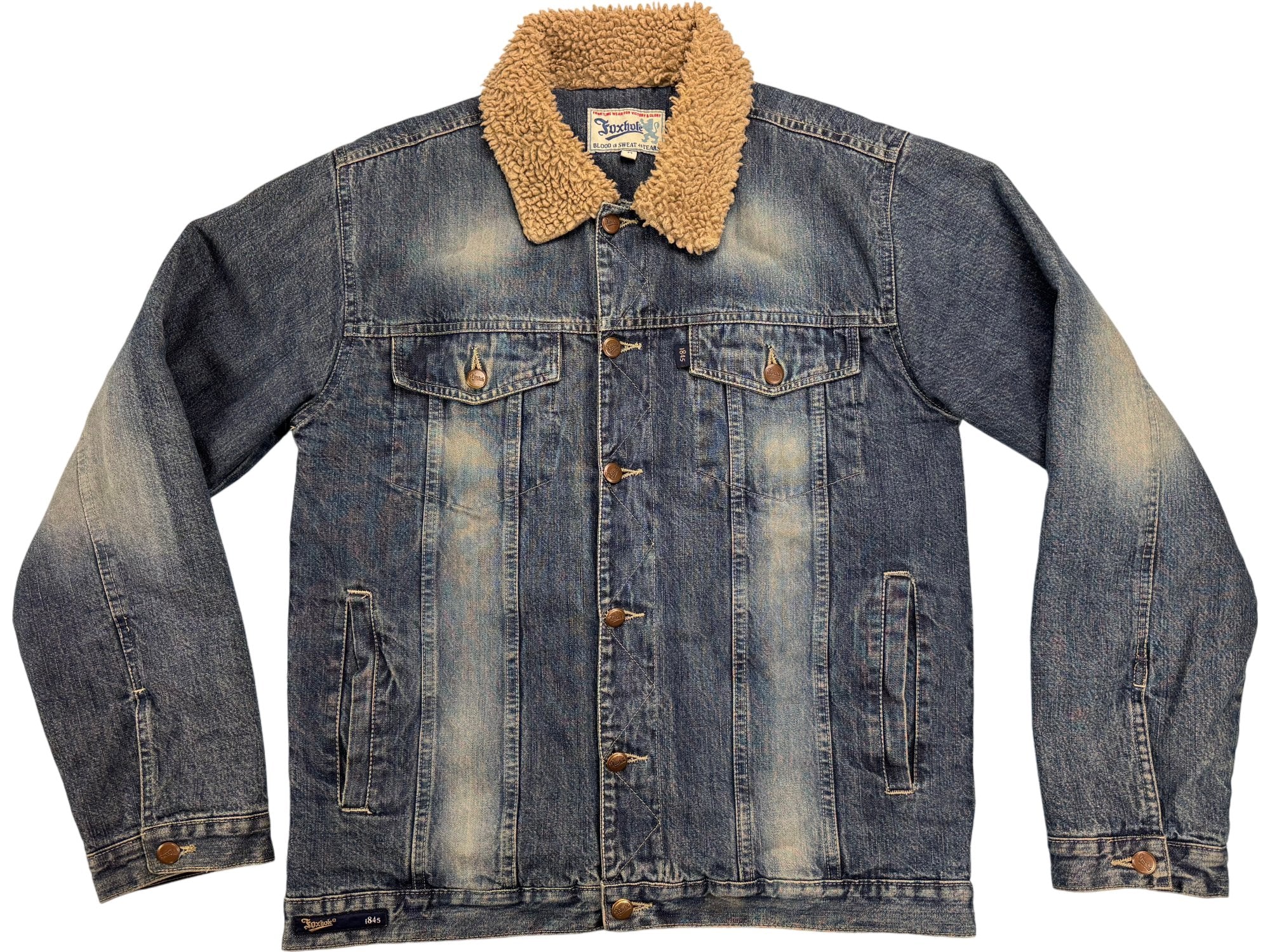 Foxhole Sherpa Lined Denim Trucker Jacket - XL – Think Vintage ltd