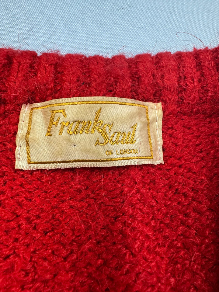 Frank Saul Red Knitted Cardigan - Think Vintage Online Ltd