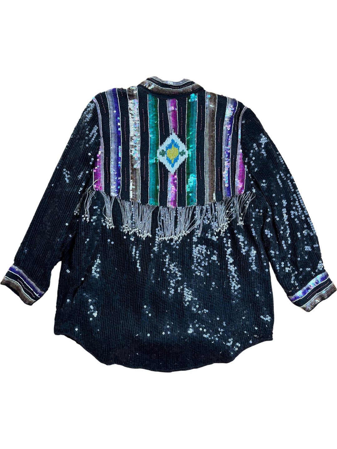 Frank Usher Sequin Embellished Jacket - XL - Think Vintage ltd