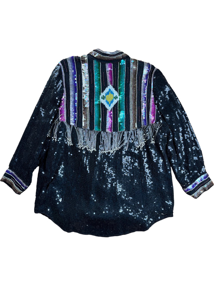 Frank Usher Sequin Embellished Jacket - XL - Think Vintage ltd