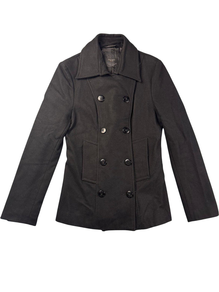 Fred Mello Black Pea Coat - S - Think Vintage ltd