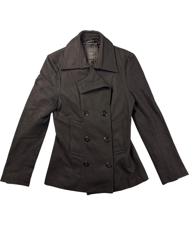 Fred Mello Black Pea Coat - S - Think Vintage ltd