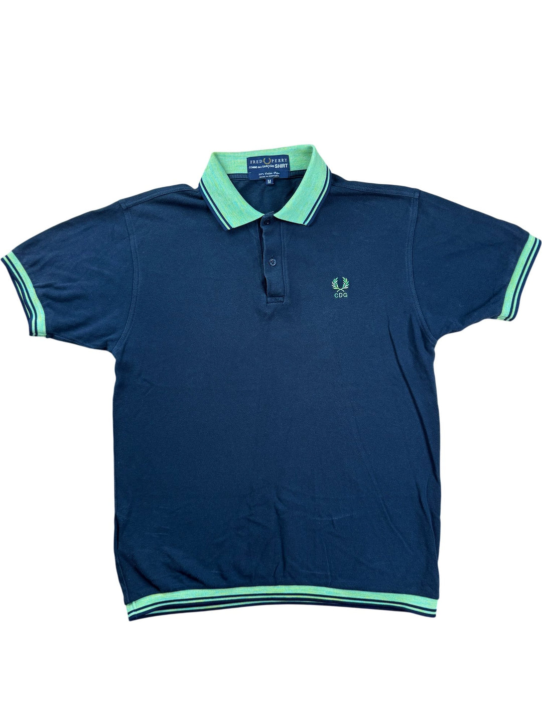 Fred Perry Comme des Garçons Navy Polo Shirt - M - Think Vintage ltd