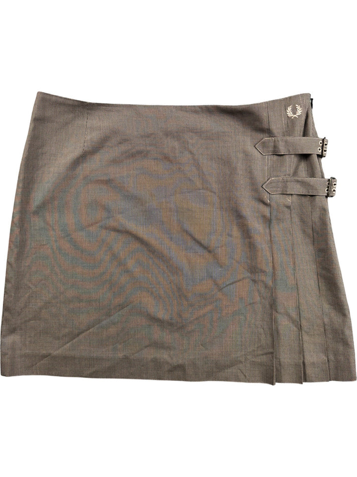 Fred Perry Houndstooth Patterned Skirt - W32 - Think Vintage ltd