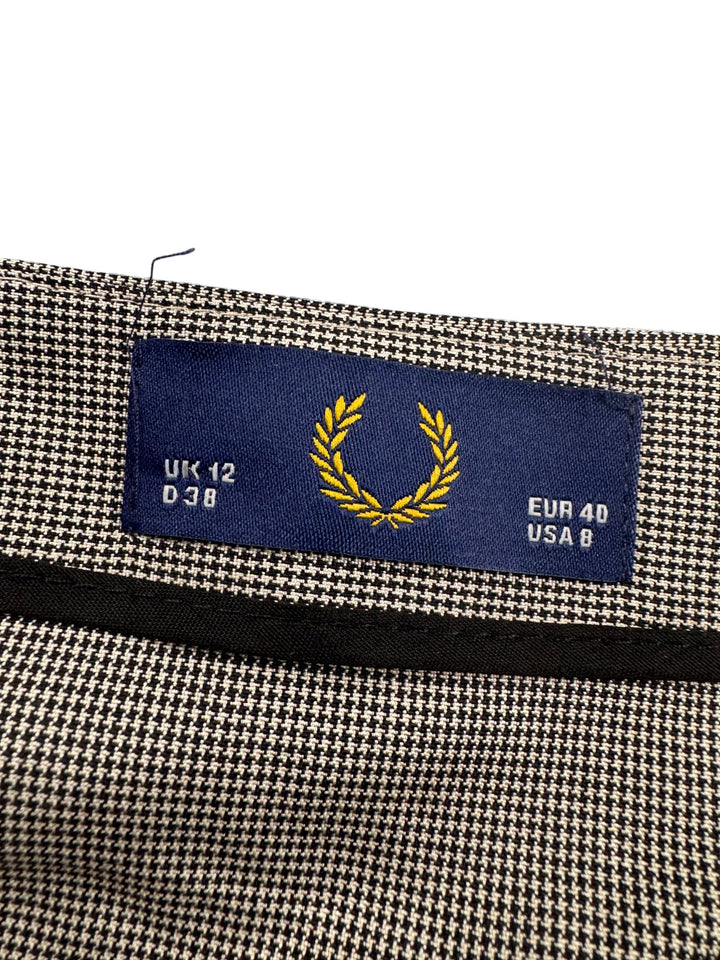 Fred Perry Houndstooth Patterned Skirt - W32 - Think Vintage ltd