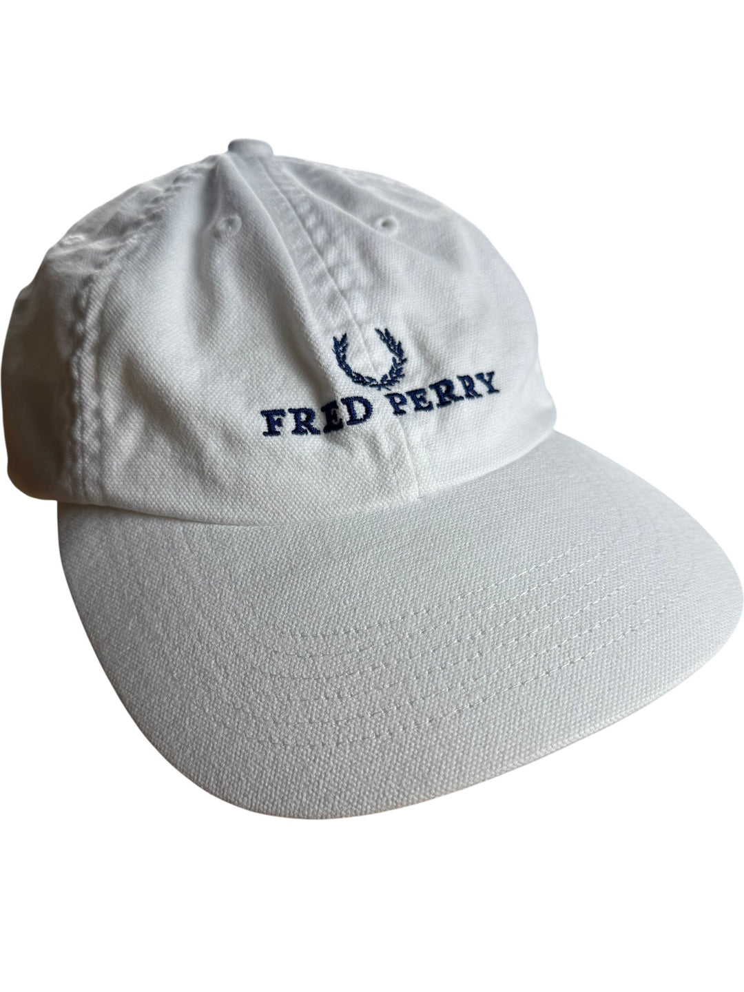 Fred Perry White Cotton Cap - Think Vintage ltd
