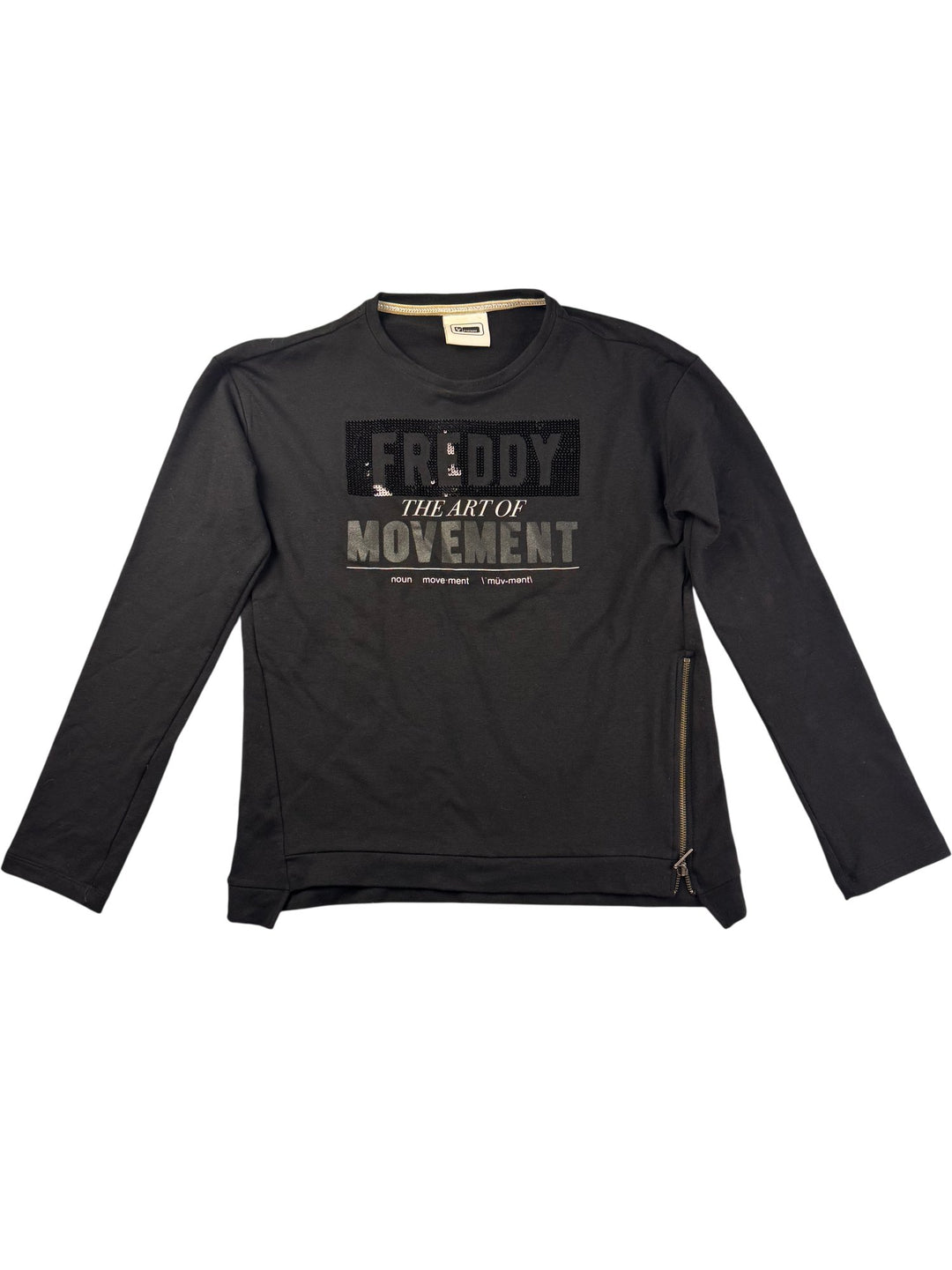 Freddy Long Sleeved Black Graphic Shirt - M - Think Vintage ltd
